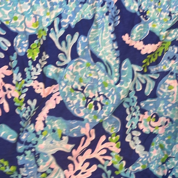 Lilly Pulitzer Girls Margarete Bennet Blue Turtle Swing Dress 100% Cotton Large - Picture 4 of 5